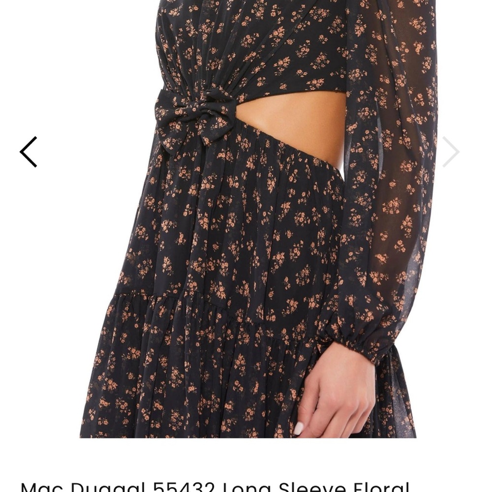 Mac Duggal Black Floral Mini Dress